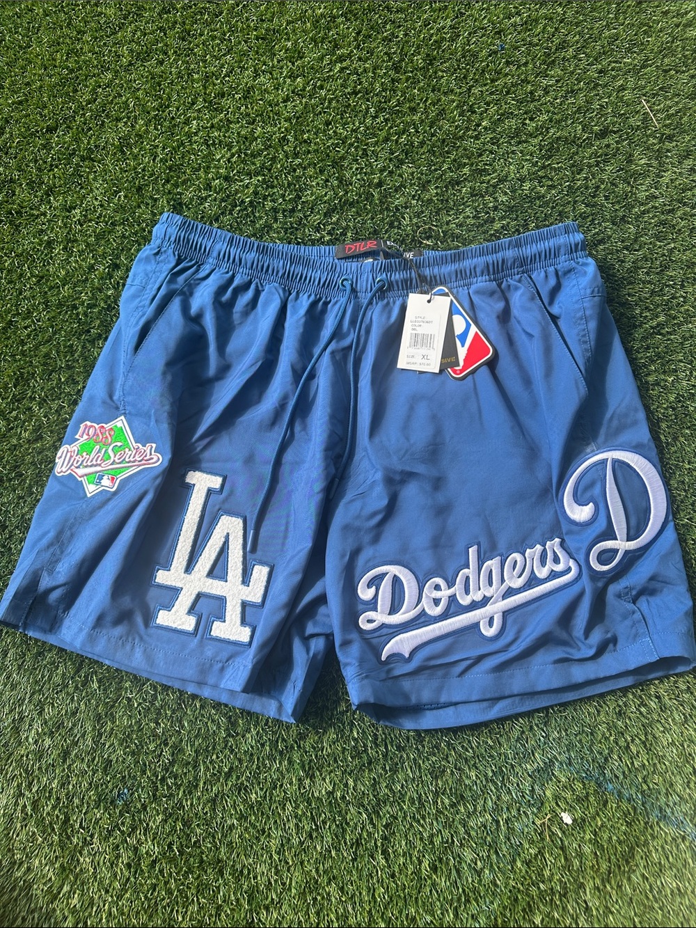 Blue Dodgers Embroidered Men’s Athletic Shorts
